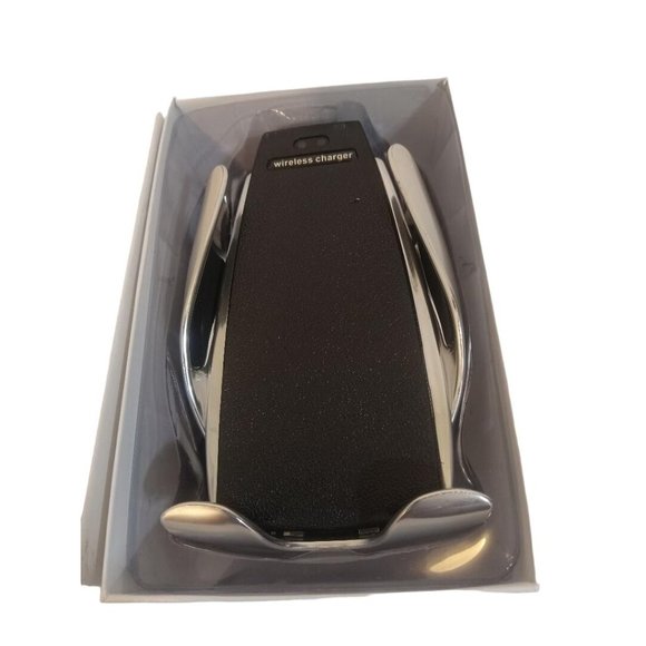 Smart Sensor Car Wireless Charger S5 Retractable Silver Black 5 L x 2.5 W - Picture 2 of 6
